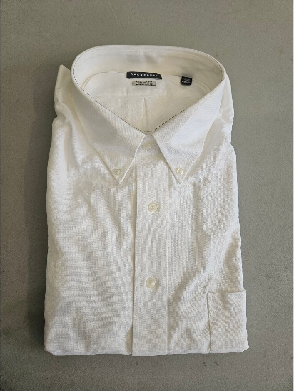 Van Heusen Men's White Dress Shirt 17.5-18 34-35 NWT